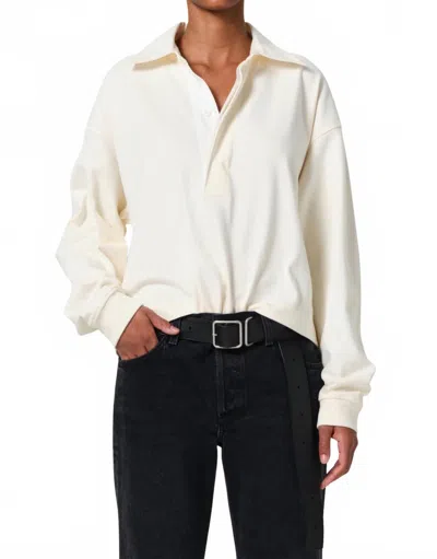 Citizen Of Humanity Aris Rugby Shirt In Pashmina In White