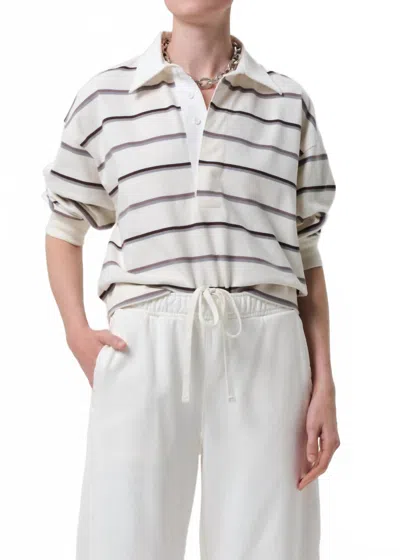 Citizen Of Humanity Aris Rugby Sweatshirt In Linelli Stripe In Multi