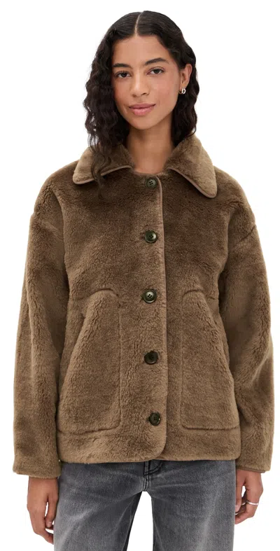 Citizen Of Humanity Astrid Sherpa Jacket Warm Tan In Brown