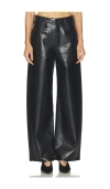Citizen Of Humanity Ayla Baggy Recycled-leather Wide-leg Pants In Black