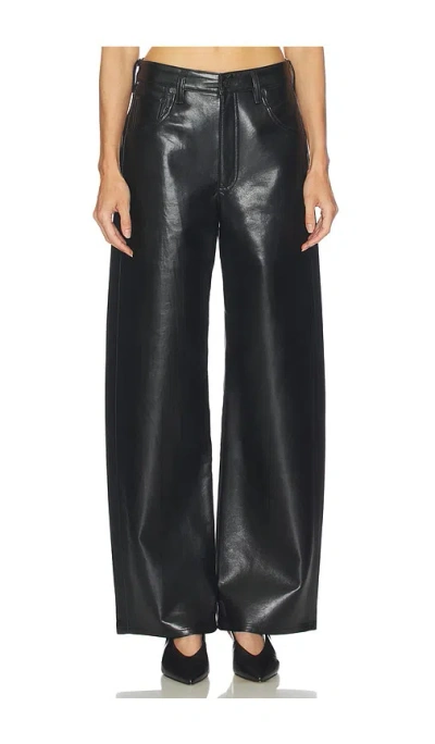 Citizen Of Humanity Ayla Baggy Recycled-leather Wide-leg Pants In Black