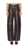 Citizen Of Humanity Leather-blend Ayla Baggy Jeans In Brown