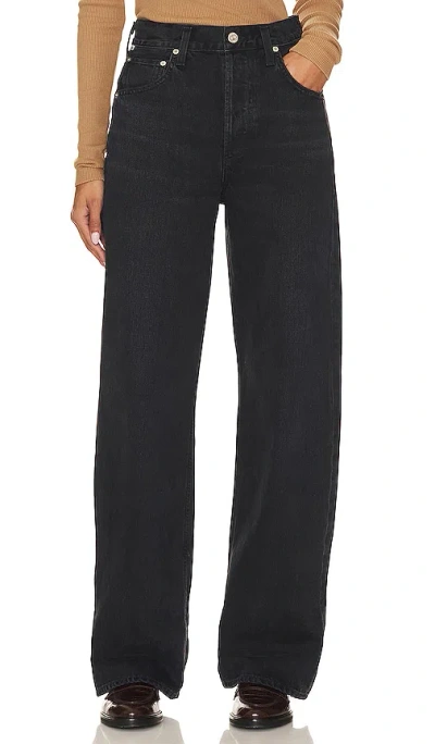 Citizen Of Humanity Ayla Baggy Cuffed Crop Jeans In Black