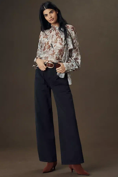 Citizen Of Humanity Ayla Cargo High-rise Wide-leg Pants In Blue