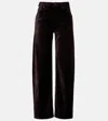 Citizen Of Humanity Ayla Cotton-blend Velvet Straight Pants In Brown
