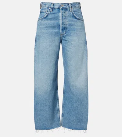 Citizen Of Humanity Ayla Cropped Wide-leg Jeans In Blue