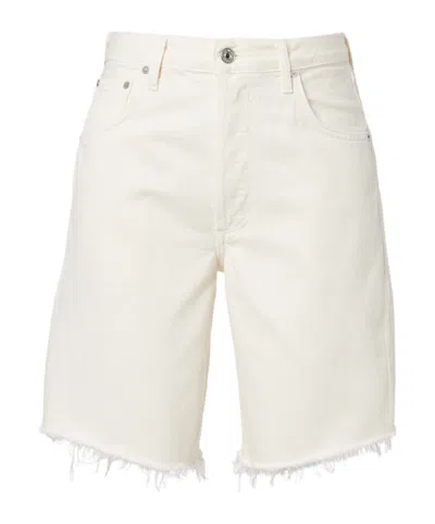Citizen Of Humanity Ayla Denim Bermuda Shorts In White
