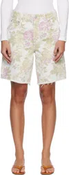 Citizen Of Humanity Citizens Of Humanity Ayla High Waist Raw Hem Cutoff Denim Bermuda Shorts In Multi
