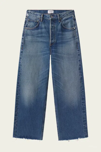 Citizen Of Humanity Ayla Raw Hem Crop In Chaya In Blue