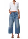 Citizen Of Humanity Ayla Raw Hem Crop In Solano In Blue