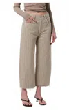 Citizen Of Humanity Ayla Raw Hem Crop Jeans In Natural Tan Stripe In Neutral