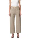 Citizen Of Humanity Ayla Raw Hem Crop Jeans In Neutral Stripe In Brown