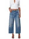 Citizen Of Humanity Ayla Raw Hem Crop Jeans In Solano In Blue