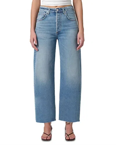 Citizen Of Humanity Citizens Of Humanity Ayla Raw Hem High Rise Crop Jeans In Telegraph In Blue