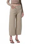 Citizen Of Humanity Ayla Raw Hem Crop Pants In Neutral Stripe In Neutral