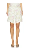 Citizen Of Humanity Citizens Of Humanity Ayla High Waist Raw Hem Cutoff Denim Bermuda Shorts In Multi