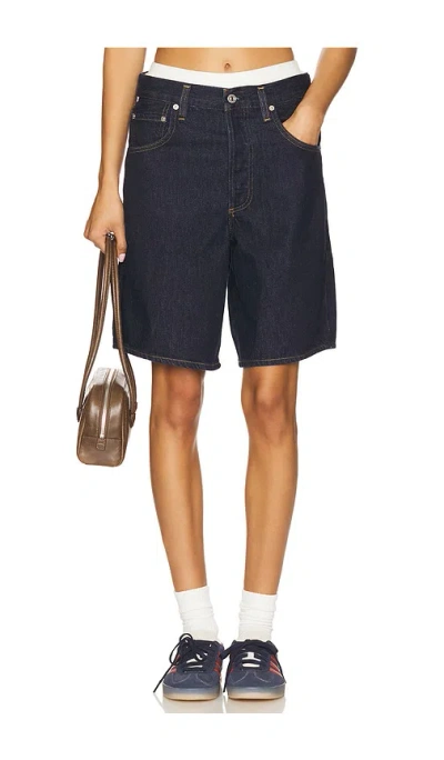 Citizen Of Humanity Ayla Short With Clean Hem In Blue