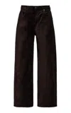 Citizen Of Humanity Ayla Stretch-velvet Mid-rise Wide-leg Jeans In Brown