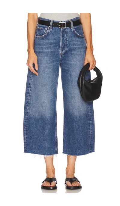 Citizen Of Humanity Ayla Undone Hem Crop In Blue