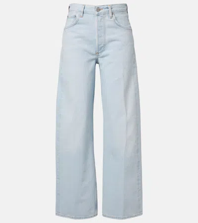 Citizen Of Humanity Ayla Baggy Mid-rise Wide-leg Jeans In Blue
