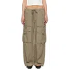 Citizen Of Humanity Womens Bezal (md Olv/grn) Andira Cotton And Linen Blend Cargo Trousers Xs In Gray