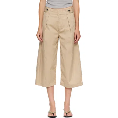 Citizen Of Humanity Beige Cocoon Culotte Trousers In Catalina (lt Beige)