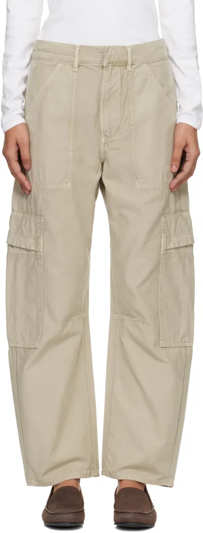 Citizen Of Humanity Beige Marcelle Cargo Pants In Brown
