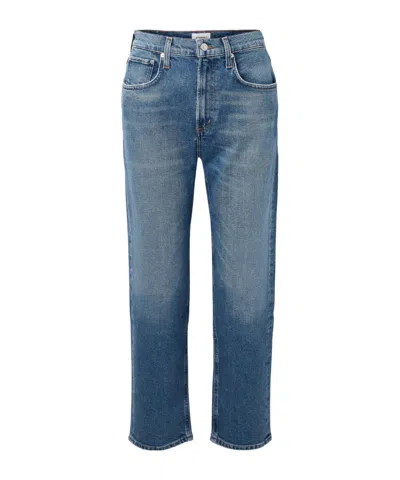 Citizen Of Humanity Delfina High-rise Straight-leg Jeans In Blue
