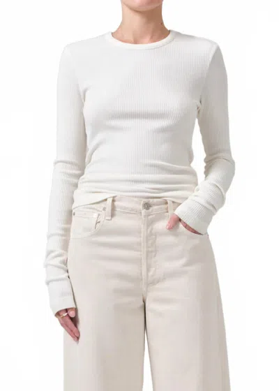 Citizen Of Humanity Bina Crewneck Sweater In Pashmina In White