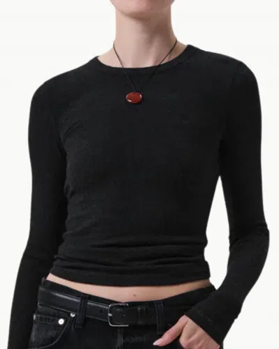 Citizen Of Humanity Bina Crewneck Top In Heather Charcoal In Black
