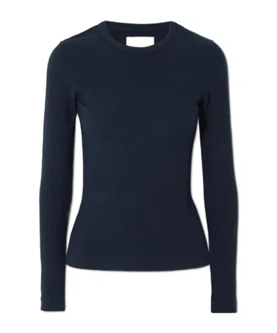 Citizen Of Humanity Bina Ribbed Lyocell And Organic Cotton-blend T-shirt In Blue