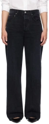 Citizen Of Humanity Black Ayla Baggy Cuffed Crop Jeans In Black