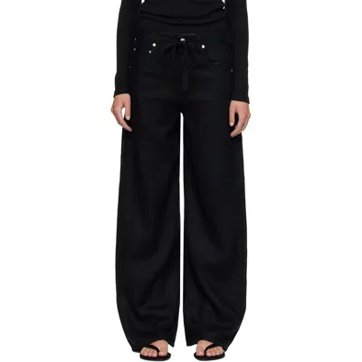 Citizen Of Humanity Black Brynn Drawstring Linen Trousers