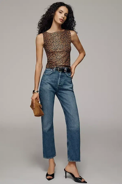 Citizen Of Humanity Blaine Button Fly High Rise Jeans In Animal Print