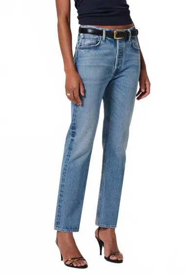 Citizen Of Humanity Blaine High Rise Straight Jeans In Perri In Blue