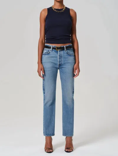Citizen Of Humanity Blaine High Rise Straight Leg Jeans In Perri In Blue