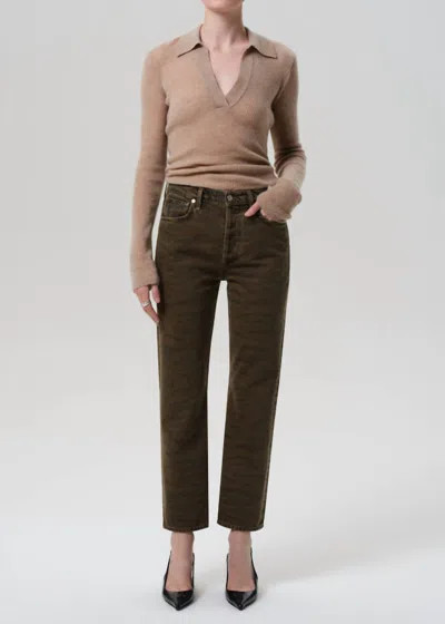 Citizen Of Humanity Blaine Vintage Straight Jeans In Olivine Zebra In Brown