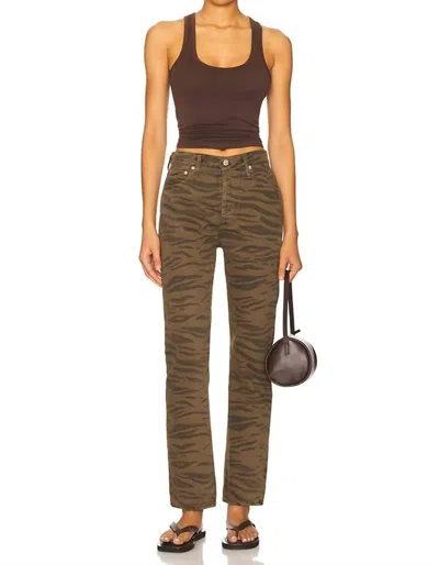 Citizen Of Humanity Blaine Vintage Straight Jeans In Olivine Zebra In Brown