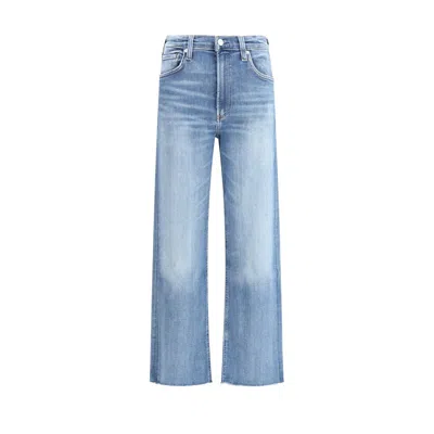 CITIZEN OF HUMANITY BLUE COTTON STRAIGHT-LEG JEANS