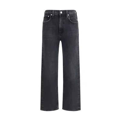 CITIZEN OF HUMANITY BLUE COTTON STRAIGHT-LEG JEANS