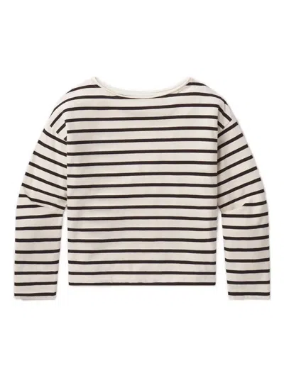 Citizen Of Humanity Boat-neck Striped T-shirt In Neutral