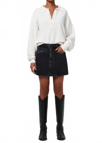 Citizen Of Humanity Brita Mini Skirt In Meteorite In Black