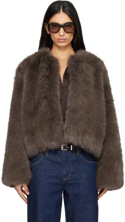 Citizen Of Humanity Esme Faux-fur Jacket In Brown