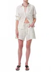 Citizen Of Humanity Brynn Drawstring Linen Short In Vanilla In White