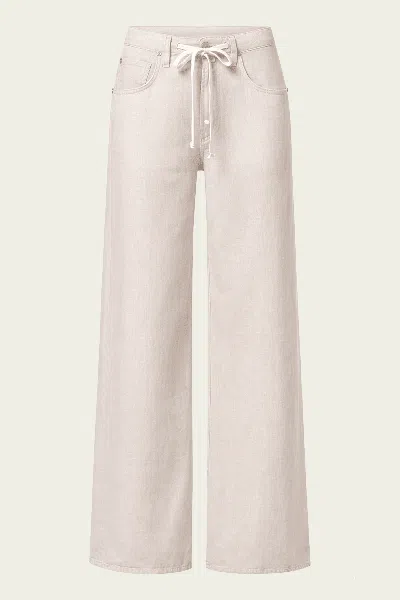 Citizen Of Humanity Brynn Drawstring Linen Trouser In Pale Stone In Pink
