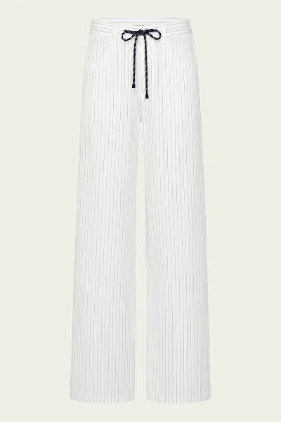 Citizen Of Humanity Brynn Drawstring Trouser In Black Pinstripe In White