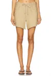 Citizen Of Humanity Brynn Linen Drawstring Short In Gobi In Brown