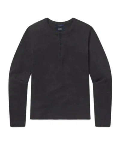 Citizen Of Humanity Buttoned Long-sleeve T-shirt In Black