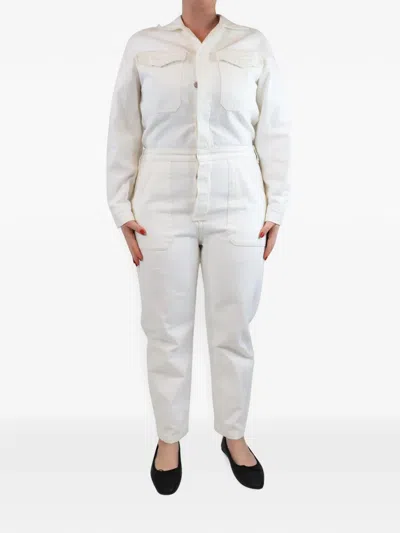 Pre-owned Citizen Of Humanity Button-front Jumpsuit In White