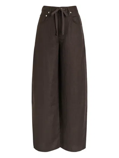 Citizen Of Humanity Bynn Drawstring Wide-leg Trousers In Brown